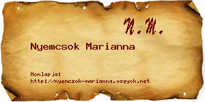 Nyemcsok Marianna névjegykártya